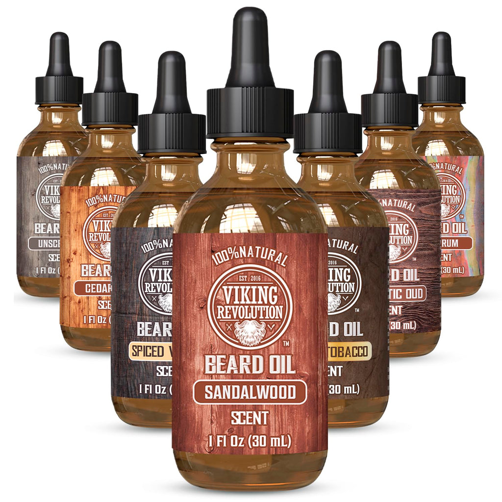 Buy now Viking Revolution Beard Oil with Clary Sage for Men - Natural Blend with Argan and Jojoba Oils for Softening, Strengthening, and Moisturizing at indiglob india