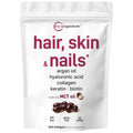 Hair Skin and Nails Vitamins for Women & Men | 400 Softgels with MCT Oil | 21-in-1 Argan Oil, Hyaluronic Acid, Collagen, Keratin & Biotin Supplement | 133-Day Supply | Non-GMO, Gluten Free