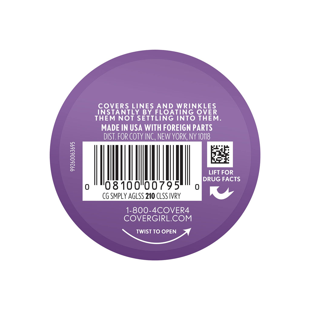 Buy now COVERGIRL+OLAY Simply Ageless Instant Wrinkle-Defying Foundation, 210 Classic Ivory, 0.44 Fl Oz (Pack of 1) at indiglob india