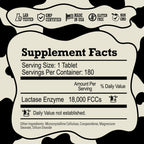 DairyPill Lactase Enzyme Pills for Lactose Intolerance, 18000 FCC, 180 Ct