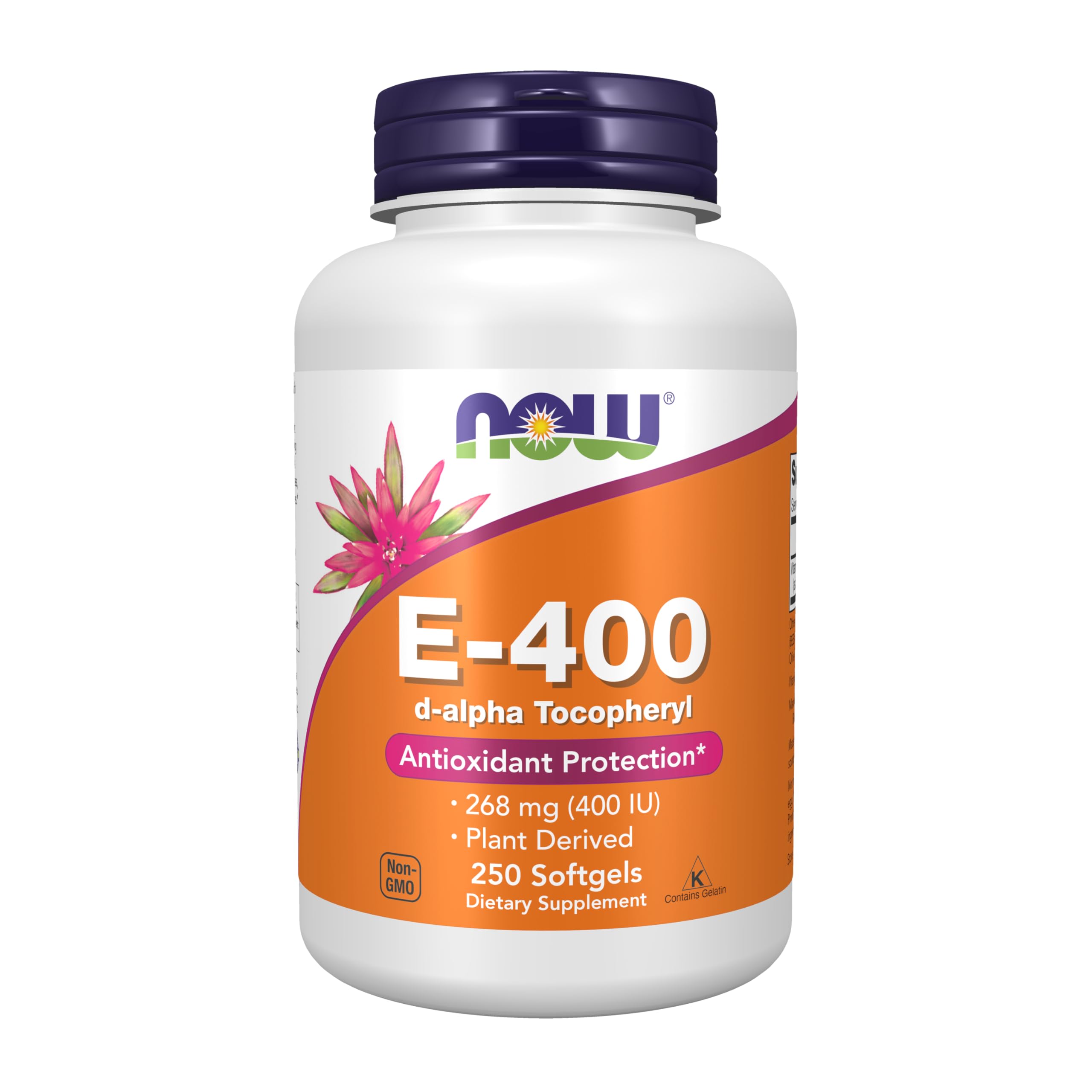 NOW Supplements, Vitamin E-400 IU, D-Alpha Tocopheryl, Antioxidant Protection, Softgels, 100 Count (Pack of 1)