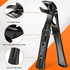 DRMODE Nail Clippers for Thick Nails Angled Head | Toenail Clippers for Thick Toenails Wide Jaw Opening, Sharp Toe Nail Clipper Cutter for Men with Catcher,Large,Heavy Duty