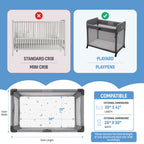 Pack n Play Mattresses (38"x26"x1.5") Bamboo Cover,Breathable,%100 Waterproof,Non-Toxic,Washable I Dual-Sided Gel Memory Foam I Toddler&Baby Pack and Play Mattress Pad Fits Playard&Playpen