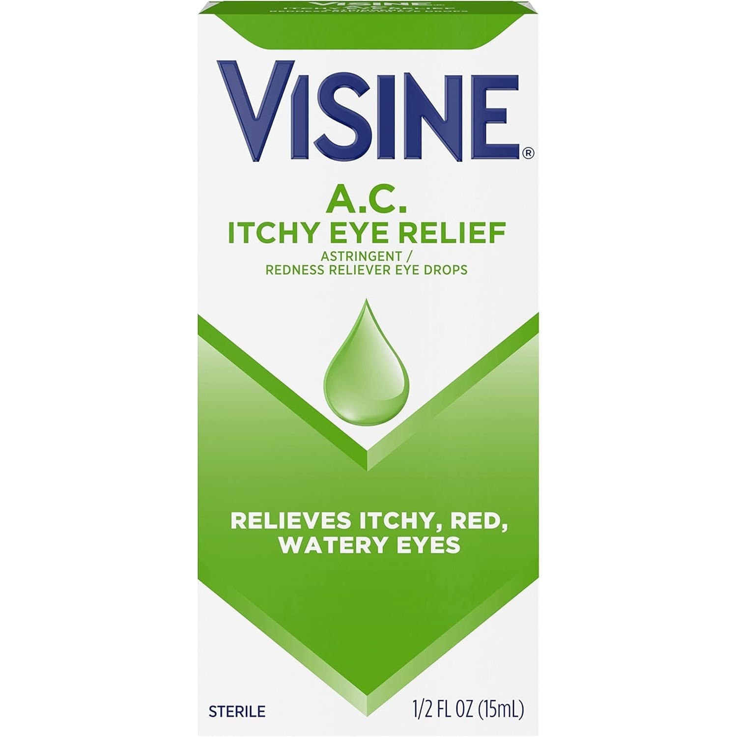 Buy now Visine A.C. Itchy Eye Relief Eye Drops with Zinc Sulfate & Tetrahydrozoline HCl, Eye Drop Treatment with Redness Reliever & Astringent for Itchy, Red, Watery & Irritated Eyes, 0.5 fl. oz Default at indiglob india