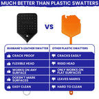 2 Leather Fly Swatter for Indoors. Long Handle, Heavy Duty Fly Swatter Manual Multi Pack. Flyswatters Heavy Duty Flyswatter 2 pack. Flies Swater Includes 4 Sticky Window Bug Traps. Mata Moscas Outdoor