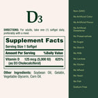 Nature's Bounty Vitamin D3 5000 IU Softgels, 240 Count