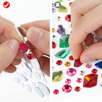 7560pcs Gem Stickers - 20 Sheets Self-Adhesive Rhinestone Acrylic Bling Jewels for Crafts, DIY Projects, Party Decorations with Heart Star Round Pearl Flower Square Shapes