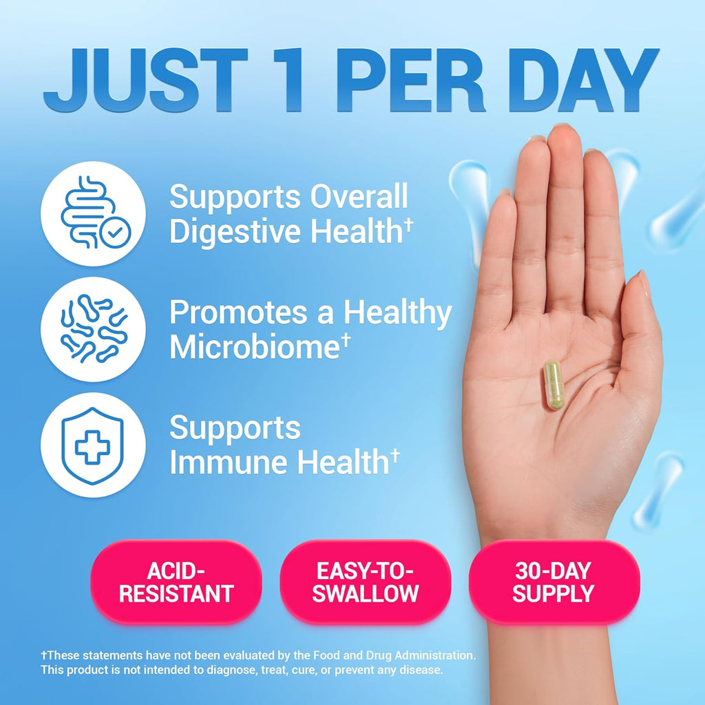 Buy now Dr. Berg Probiotic Supplement (60 Billion CFUs) - Helps Ease Occasional Constipation, Diarrhea, Gas & Bloating* - Pre and Probiotics for Digestive Health - 30 Probiotic Capsules at indiglob india