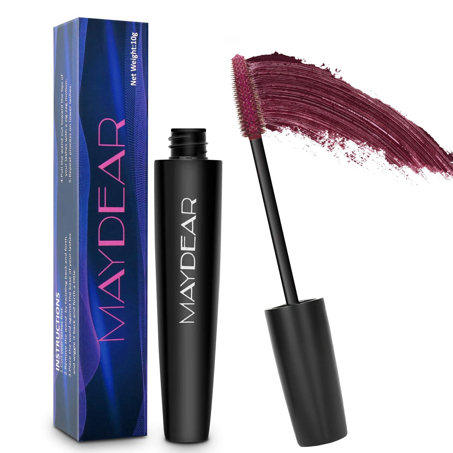 Buy now Maydear Dark Green Waterproof Long Lasting Smudgeproof Mascara for Women's Eye Makeup Dark Purple at indiglob india