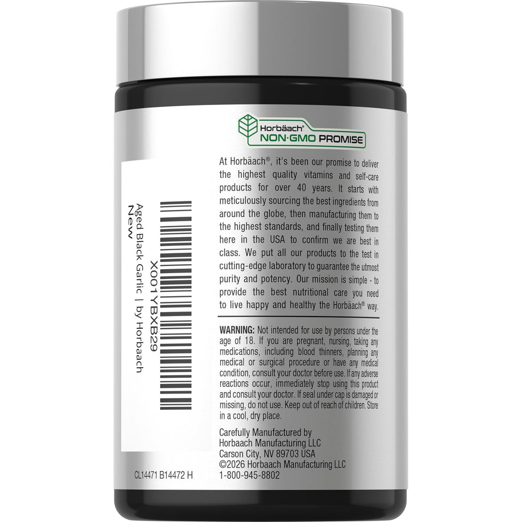 Horbäach Aged Garlic Extract Capsules | 60 Count | Fermented Supplement