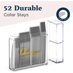 Buy now 52-Piece Metal Collar Stays for Men, Stainless Steel Dress Shirt Collar Inserts in 4 Sizes for Crisp, Structured Collars at indiglob india