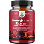 Advanced Pomegranate Extract Capsules - Powerful Antioxidant & Healthy Heart Support - Easy To Swallow Pomegranate Supplement - Superfood for Energy & Gut Health Support - Third Party Tested - 60 Ct
