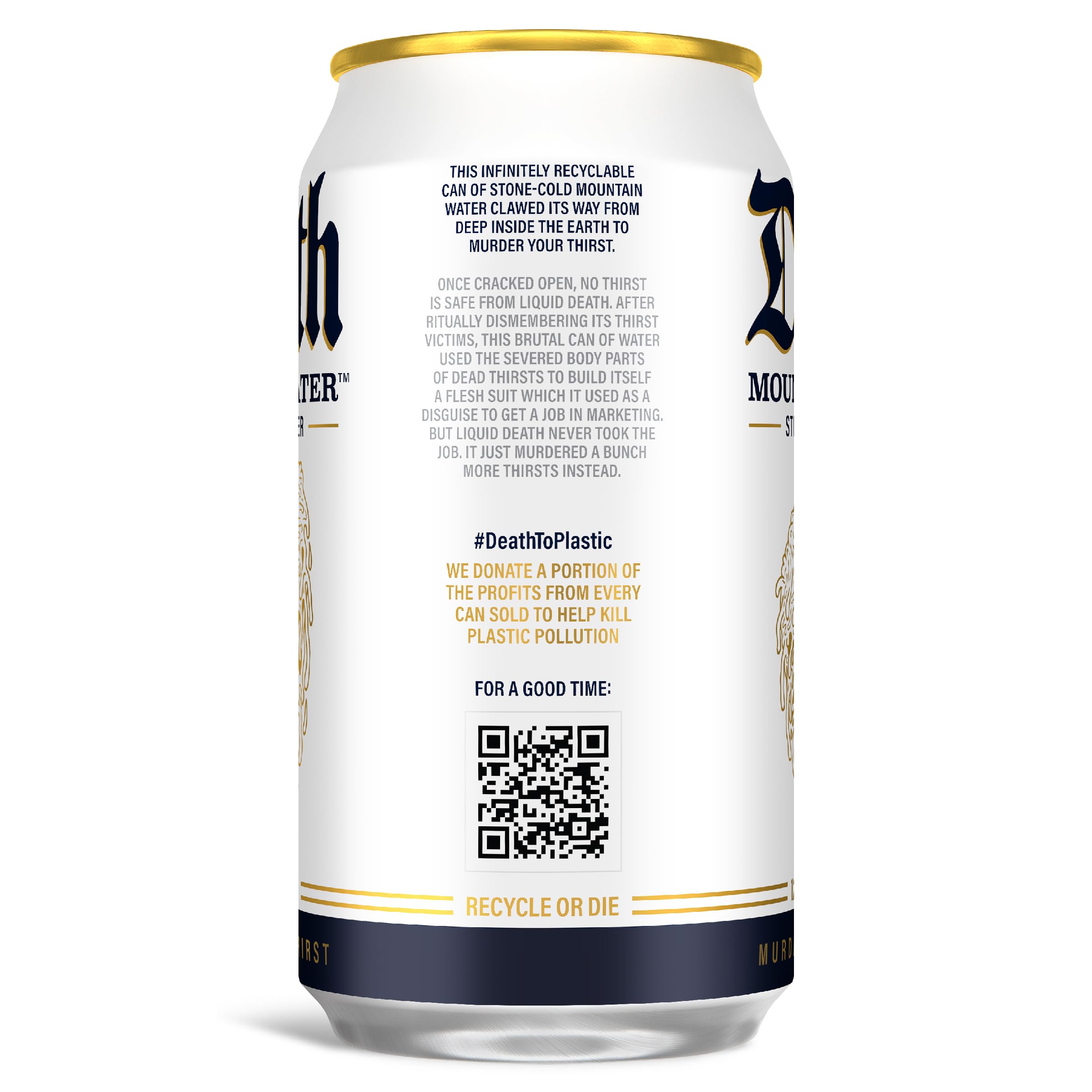 Buy now Liquid Death Sparkling Mountain Water, Real Mountain Source, Ice-Cold Cans, Infinitely Recyclable, 12 Fl Oz (Pack of 12) at indiglob india
