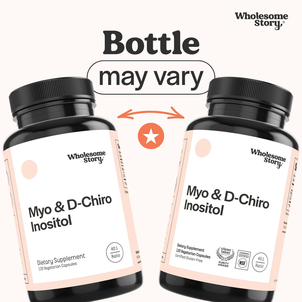 Wholesome Story Myo-Inositol & D-Chiro Inositol Supplement for Women | Fertility Supplements for Hormonal Balance & Ovarian Health Support | Myoinositol | Ideal 40:1 Ratio | 30 Servings