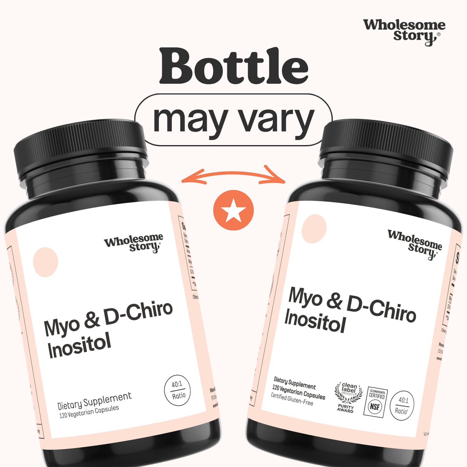 Wholesome Story Myo-Inositol & D-Chiro Inositol Supplement for Women | Fertility Supplements for Hormonal Balance & Ovarian Health Support | Myoinositol | Ideal 40:1 Ratio | 30 Servings