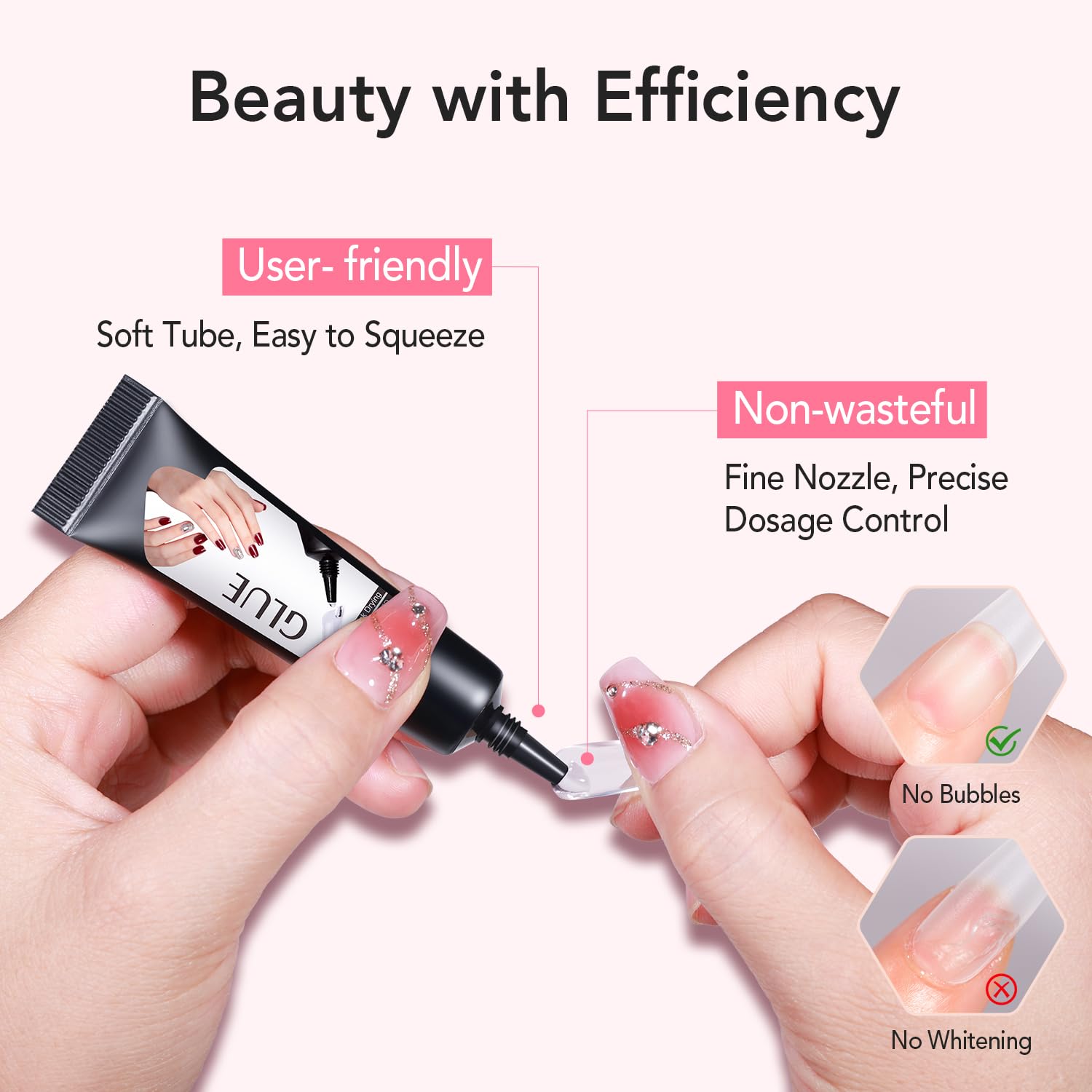 CurvLife 10g Semi Solid Nail Glue for Press Ons with 15ml Nail Glue Remover | No UV/LED Lamp Needed, Gap-Filling Air-Dry Nail Tips Glue Gel For Press on nails and Non-Acetone Gentle Remover