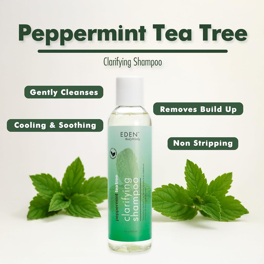 Buy now EDEN BodyWorks Peppermint Tea Tree Shampoo | Clarifying Shampoo for Curly Hair | Perfect for Build Up Cleansing | 8oz at indiglob india