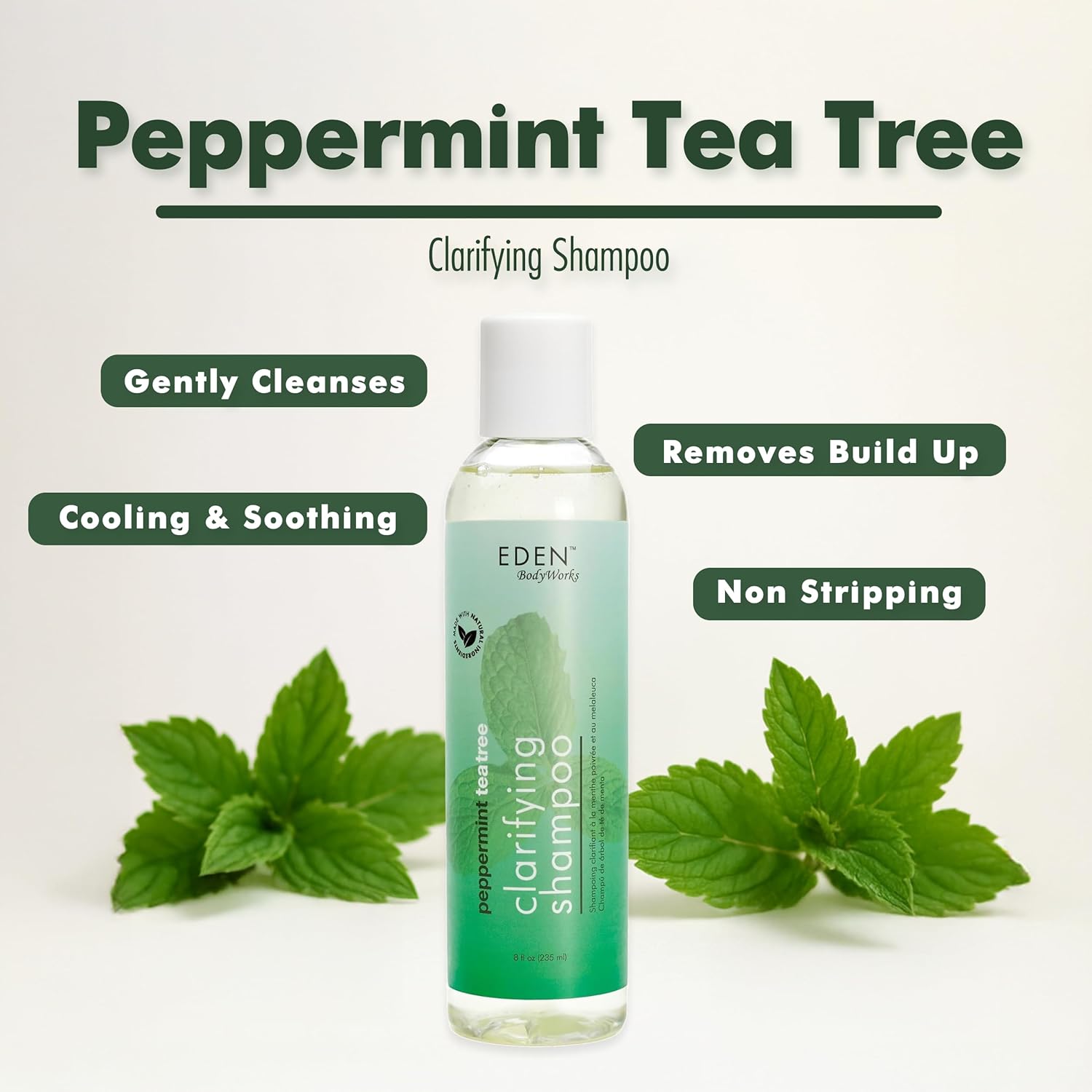 Buy now EDEN BodyWorks Peppermint Tea Tree Shampoo | Clarifying Shampoo for Curly Hair | Perfect for Build Up Cleansing | 8oz at indiglob india