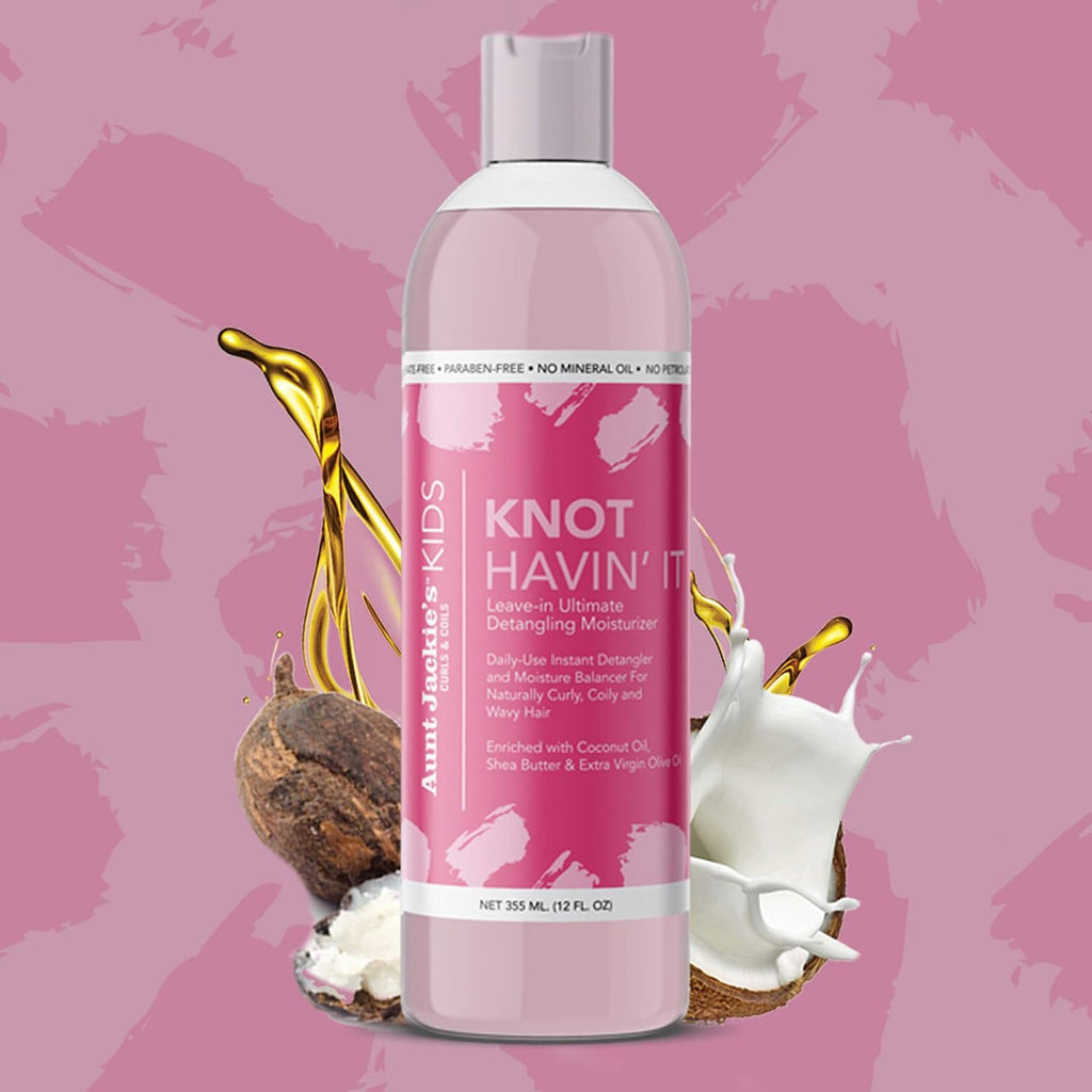Buy now Aunt Jackie's Kids Knot Havin' It Leave-In Ultimate Detangling Hair Moisturizer for Naturally Curly, Coily and Wavy Hair, 12 oz at indiglob india