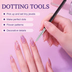 6 PCS Nail Art Brushes, Double-ended Dotting Tool with 5 Ball Sizes