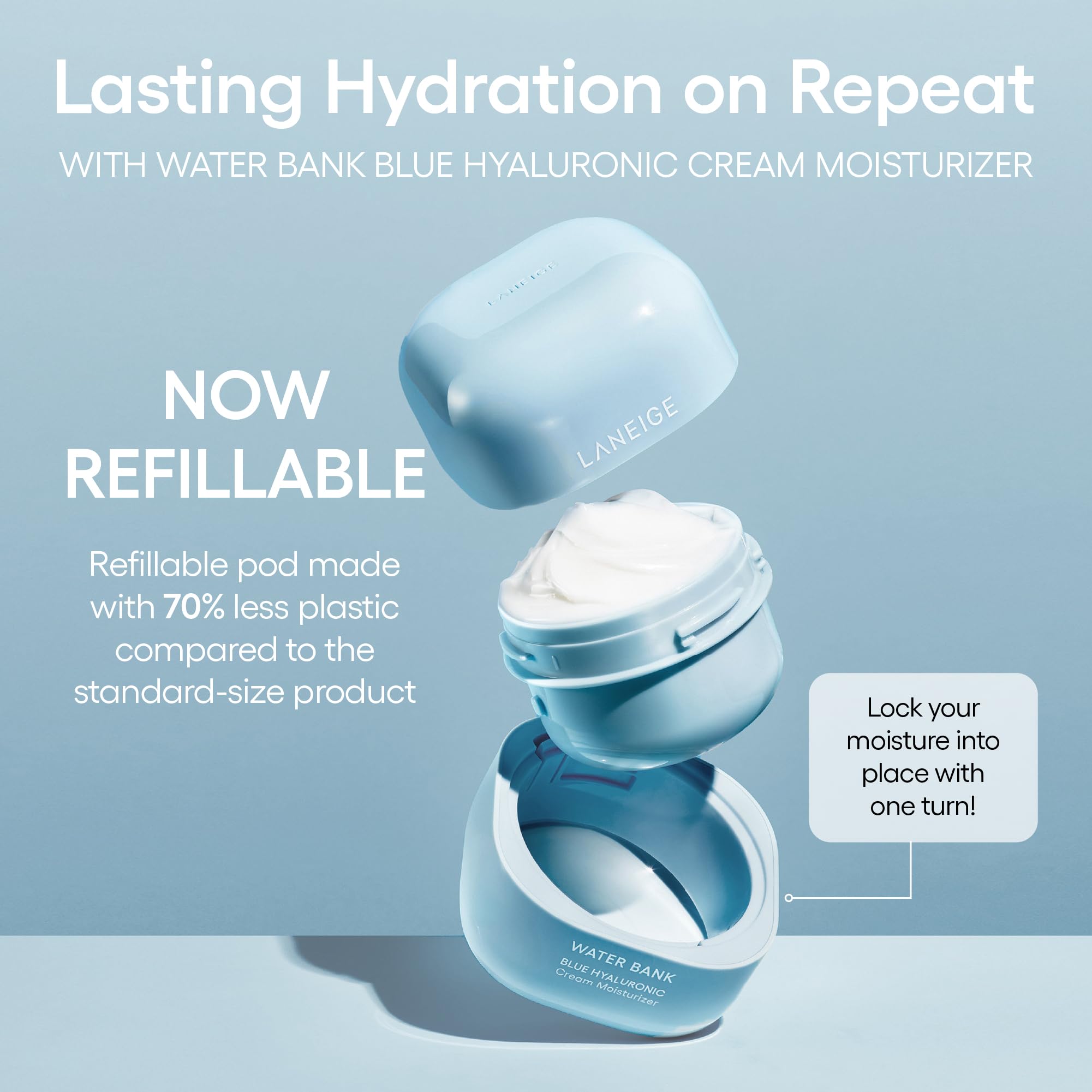 Buy now LANEIGE Water Bank Blue Hyaluronic Cream Moisturizer: Hydrating Korean Face Cream with Squalane & Ceramide for Skin Barrier Support, Dermatologist-Tested at indiglob india