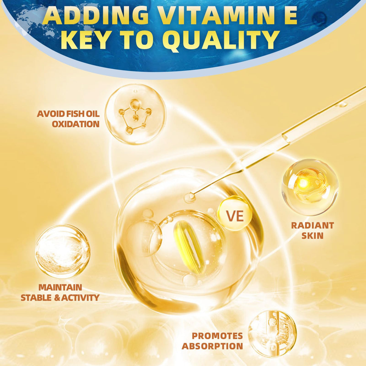 DRFOSTER Triple Omega 3-6-9 Fish Oil 2000mg with Vitamin E, 120 Softgels