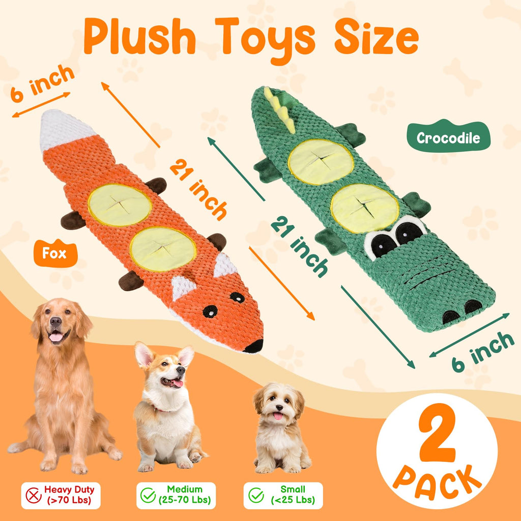 2-Pack Aggressive Chewer Toy, Squeaker & Puzzle, No Stuffing