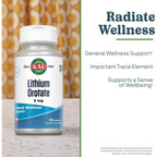 Buy now KAL Lithium Orotate 5 milligrams | Low Serving Of Chelated Lithium Orotate For Bioavailability and Mood Support | In Organic Rice Bran Extract Base | 120 VegCaps at indiglob india