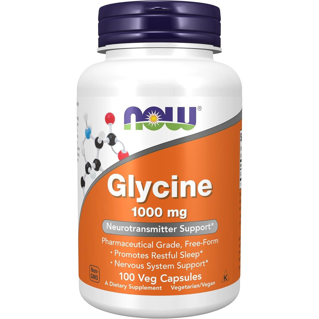 Buy now NOW Foods Supplements, Glycine 1,000 mg Free-Form, Neurotransmitter Support*, 100 Veg Capsules Default at indiglob india