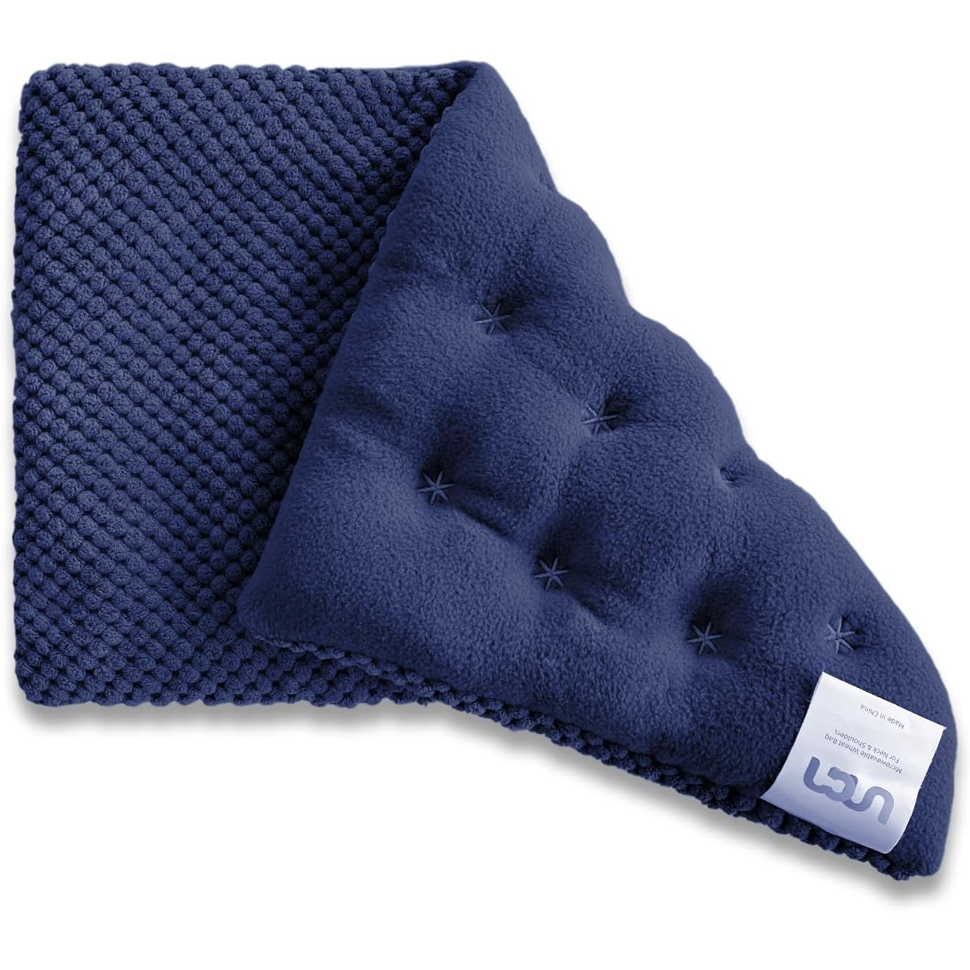 Buy now UNCN Wide Microwave Heating pad with Washable Cover 9.5 x 16in Microwavable Hot Pad for Neck Shoulder, Cramps, Back Cordless Warm Compress Weighted Moist Heat Pack for Aches, Unscented Navy Blue at indiglob india