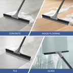 nacena Floor Squeegee with 62-in Long Adjustable Handle, Black Grey