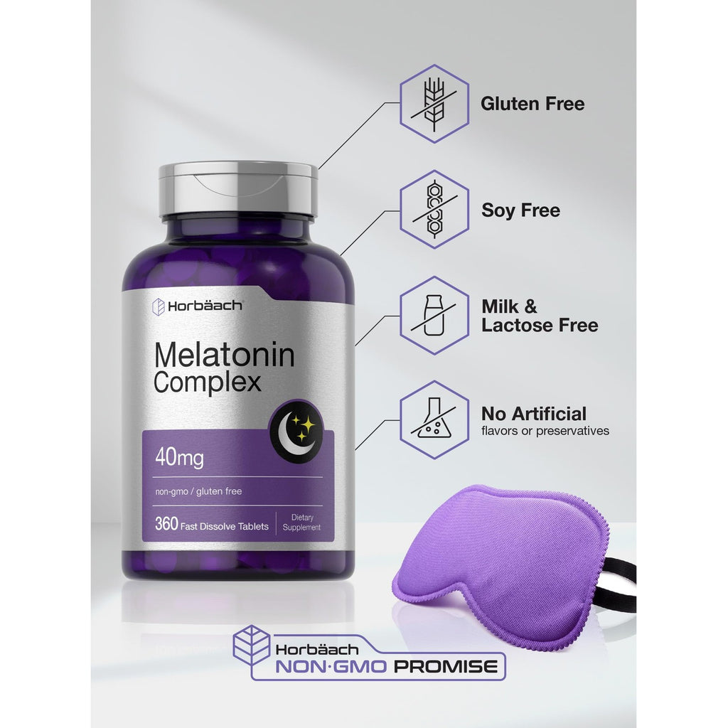 Horbäach Melatonin 40mg Complex | 360 Fast Dissolve Tablets