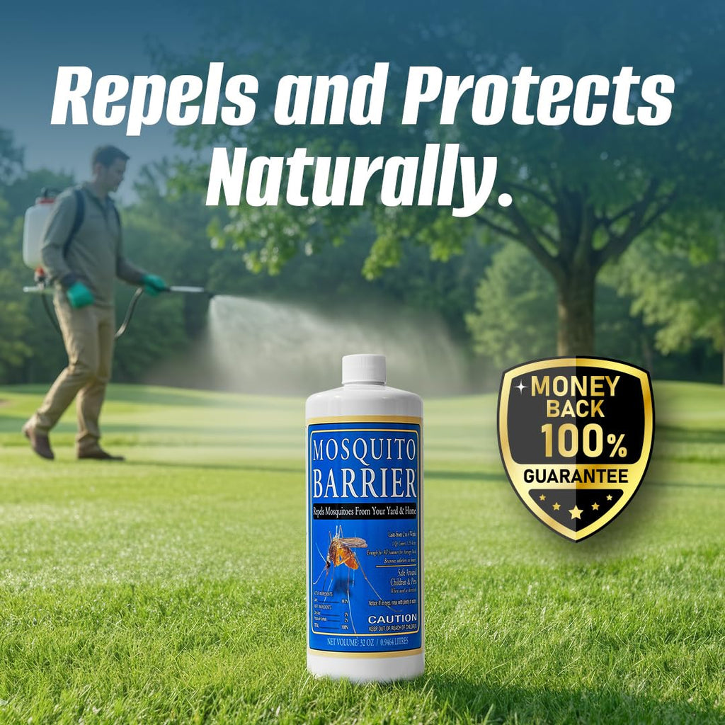 Mosquito Barrier Liquid Garlic Spray Concentrate for Mosquitoes, 32 oz