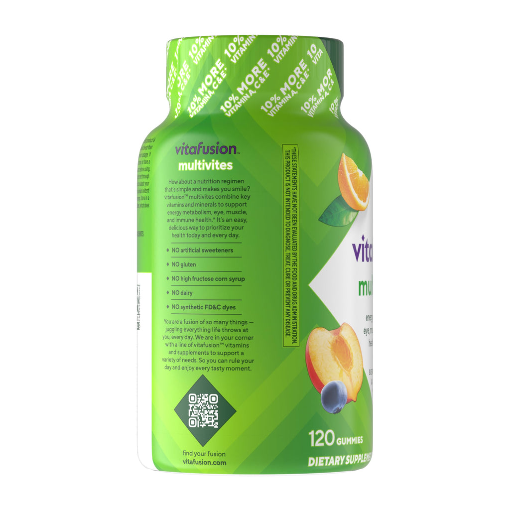 Vitafusion Multivitamin Gummies | 120 Adult Gummy Vitamins | for Men & Women | Assorted Fruit Flavors | Gluten and Dairy-Free Supplement