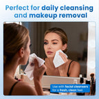 Borje Face Towels XXL, Thick Disposable Face Towel 10" x 12", 300 Count (6 Packs of 50), 100% USDA Biobased Facial Towelettes, Ultra Soft Makeup Remover Dry Wipes for Women Cleansing