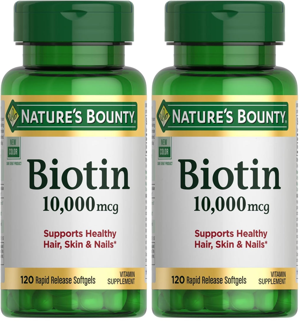 Buy now Nature's Bounty Biotin Hair Skin and Nails Vitamins, Supports Healthy Hair, Skin and Nails, 10,000 mcg, 120 Softgels (Pack of 1) at indiglob india