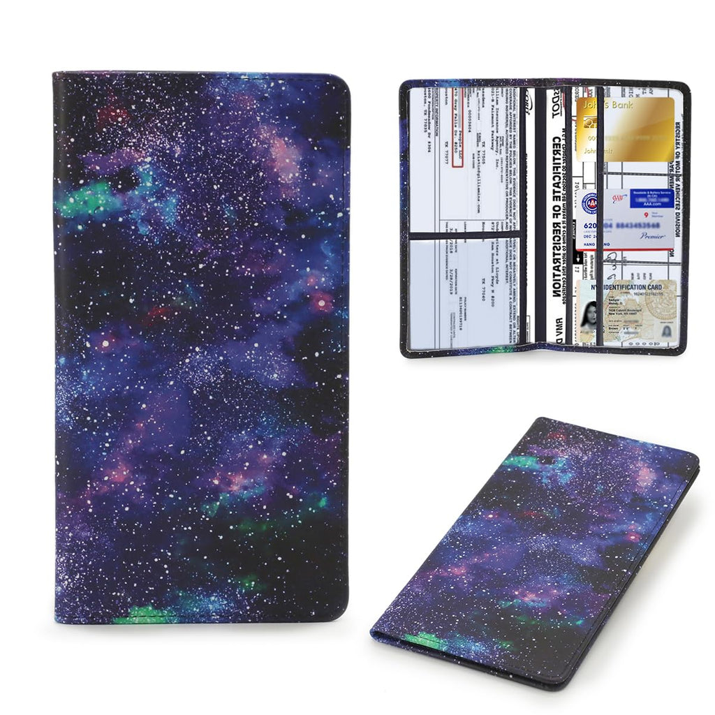 Buy now Leather Car Registration and Insurance Card Holder, Car Document Holder for Cards License with Magnetic Shut (Black, large) at indiglob india