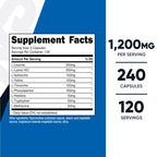 Nutricost EAA Capsules 1200mg, 240 Capsules, Essential Amino Acids | 120 Servings, Gluten-Free, Vegan, GMO-Free