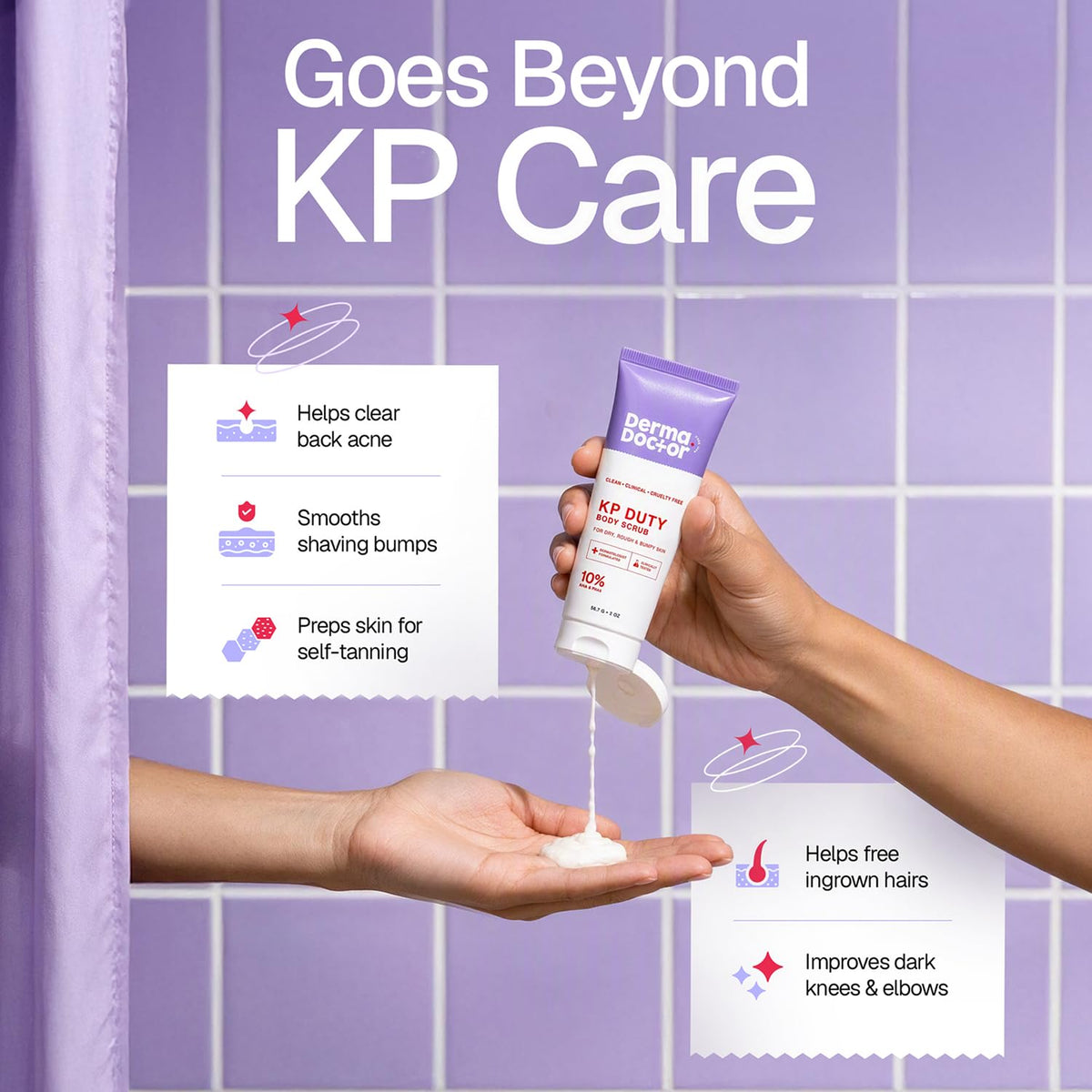 DERMAdoctor KP Bump Eraser Body Scrub, 10% AHAs + PHAs, Rough & Bumpy Skin