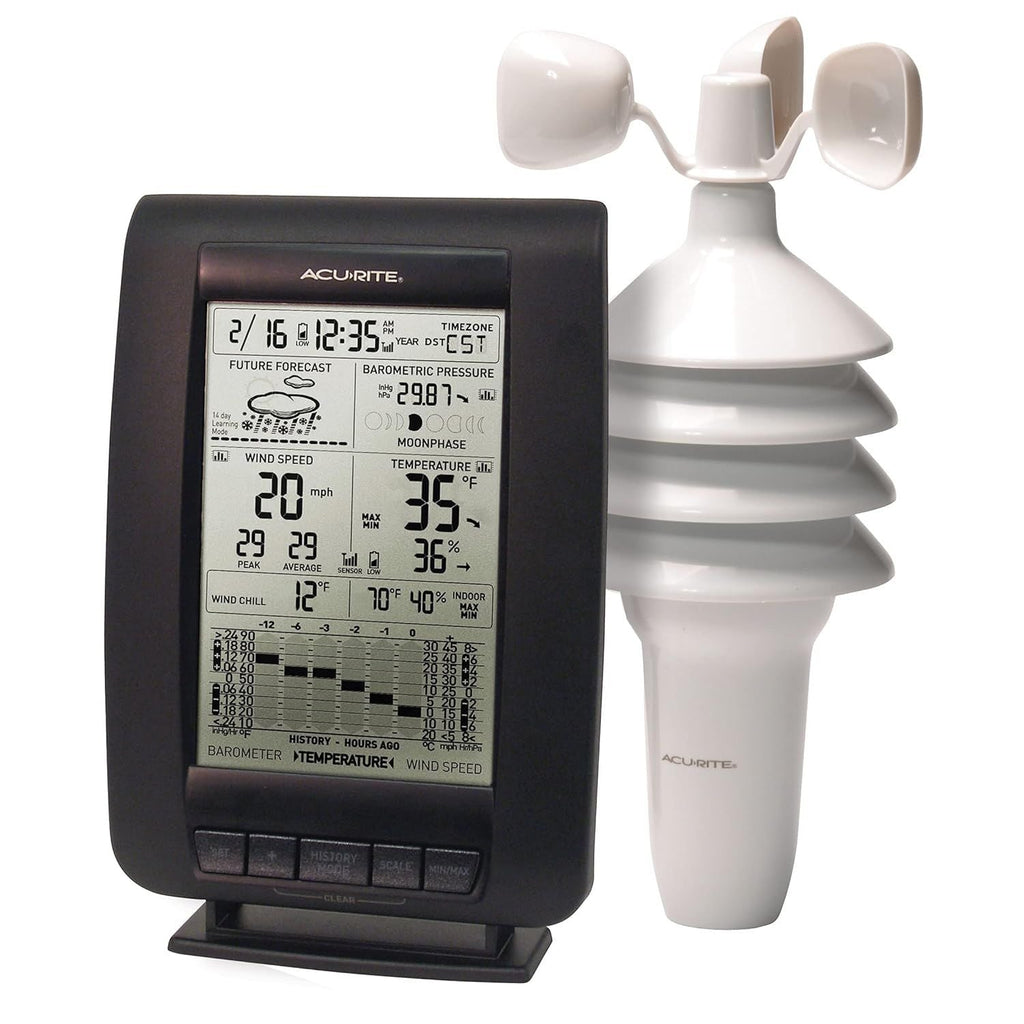 Buy now AcuRite 00634A3 Wireless Weather Station with Wind Sensor, Black at indiglob india