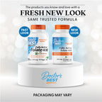 Doctor's Best Fully Active Folate with Quatrefolic400 mcg, Healthy Mood, Memory, Circulation, Well-Being, 90 VC