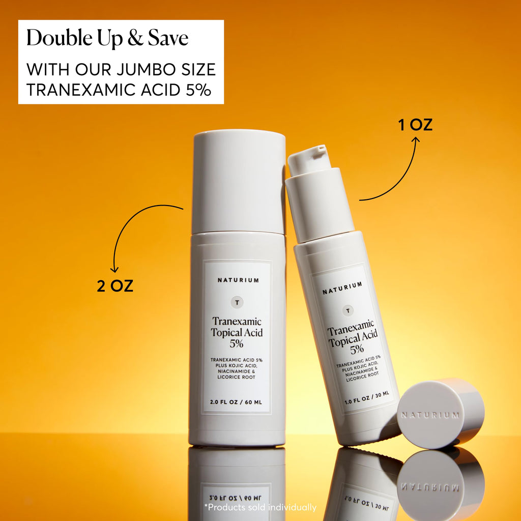 Naturium Tranexamic Topical Acid 5%, Face & Skin Care, 1 fl oz | Serum for Even Tone & Texture, Targets Dark Spots, Boosts Radiance with Kojic Acid, Niacinamide & Licorice Root