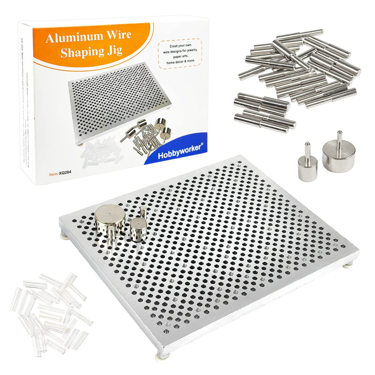 hobbyworker Wire Bending Jig with 30 Metal pegs for Jewelry Making Tools