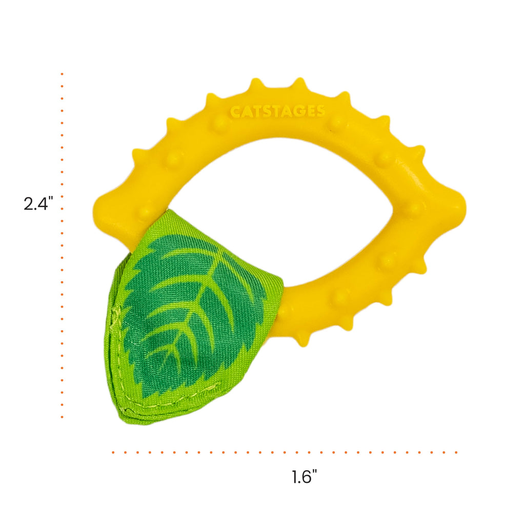 Catstages Dental Lemon Teether Interactive Chew Cat Toy with Catnip, 2.4"