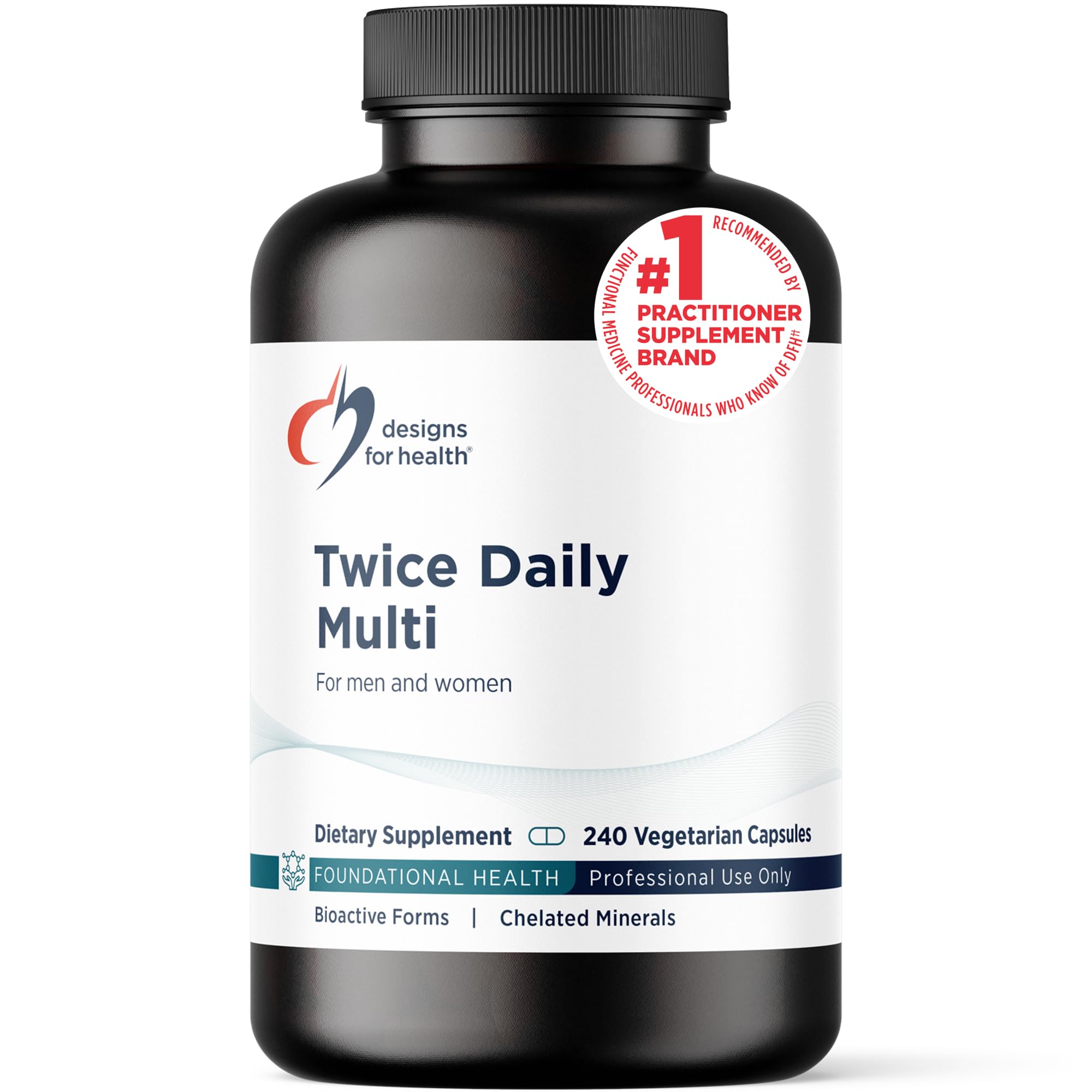 Designs for Health Methylated Multivitamin for Women & Men - Twice Daily Multimineral Supplement & Multivitamin Without Iron + Methylated B12 and Folate, Vitamin C, K, D, E + More (60 Capsules)