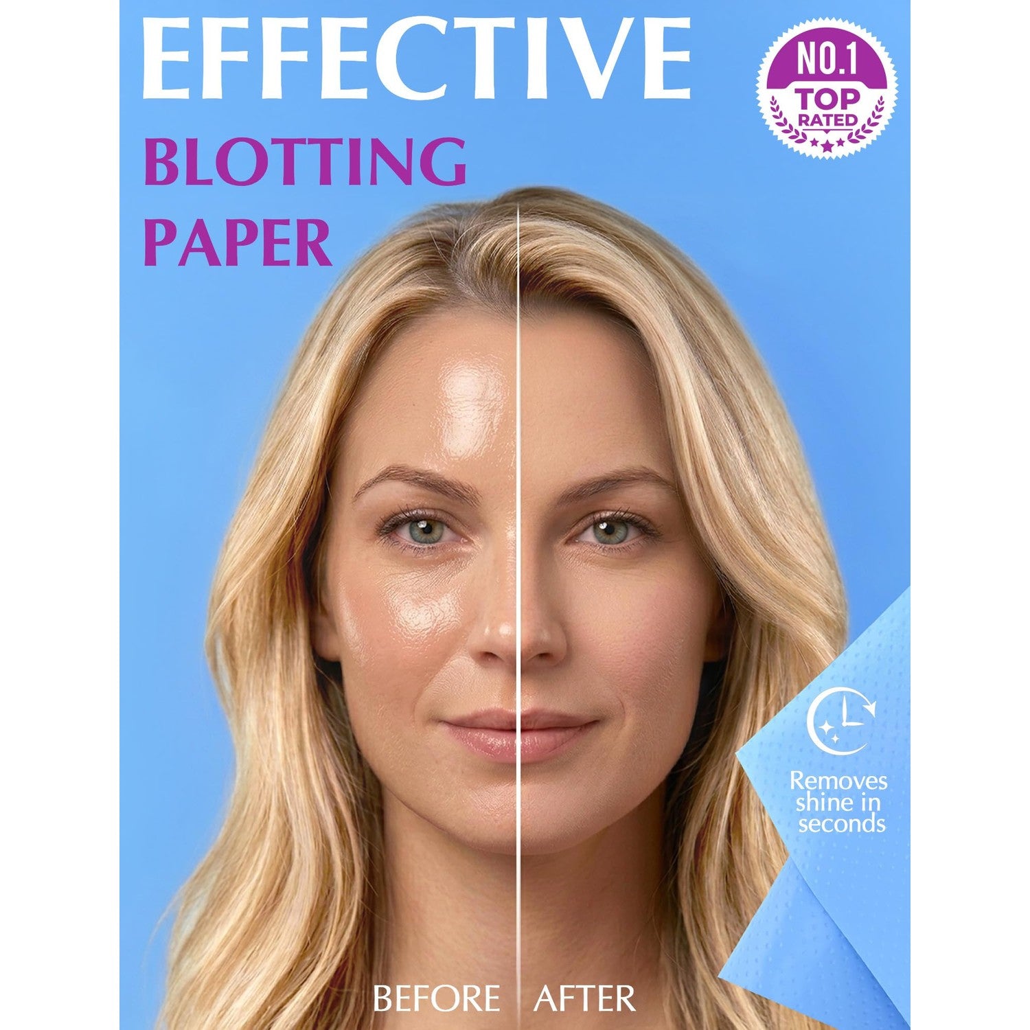 High-Performance Oil Absorbing Sheets for Face – 6pk/300 - Makeup Friendly | Blotting Papers for Oily Skin - Oil Control Film - Skin Friendly - Perfect for Keeping in Purse - Unisex - Gteat on the Go