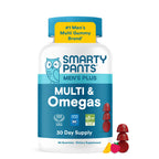 SmartyPants Multivitamin for Men, Organic Gummies: Probiotics, CoQ10, Methylfolate, Omega 3 (ALA), Vitamin D3, C, Vitamin B12, B6, A, K & Zinc for Immune Support, Biotin, 120 Gummies (30 Day Supply)