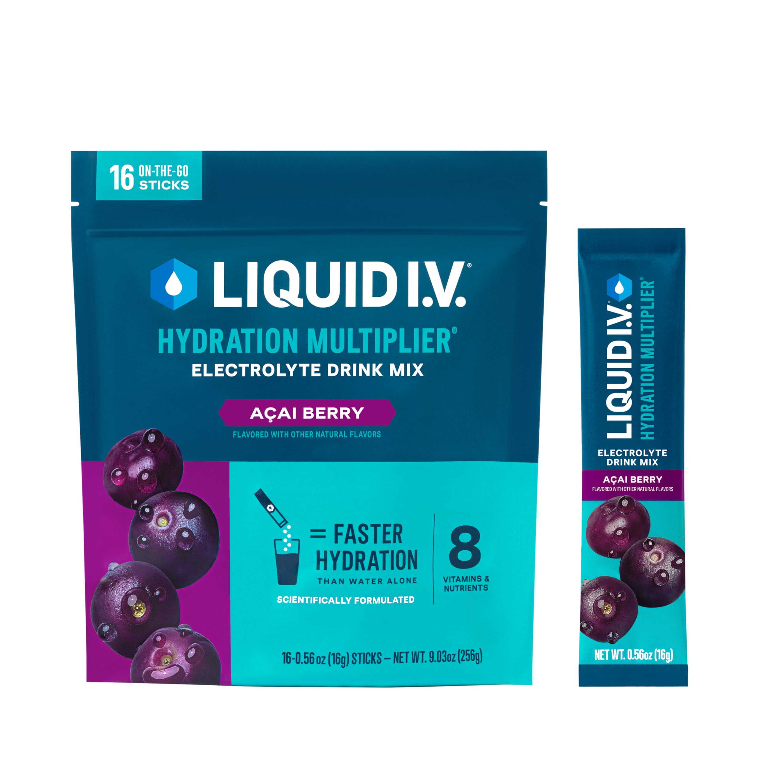 Buy now Liquid I.V.Â® Hydration Multiplier - Lemon Lime | Electrolyte Powder Drink Mix | 1 Pack (16 Servings) Acai Berry at indiglob india