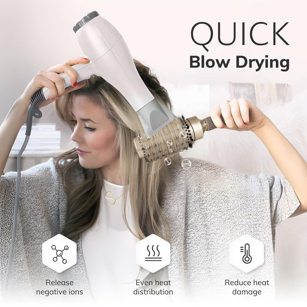 Buy now Round Brush for Blow Drying, Nano Thermal Ceramic & Ionic Tech Hair Brush with Boar Bristles, Professional Round Barrel Brush for Styling, Curling & Straightening by Sndyi (2.9 Inch, Barrel 1.7 Inch) at indiglob india