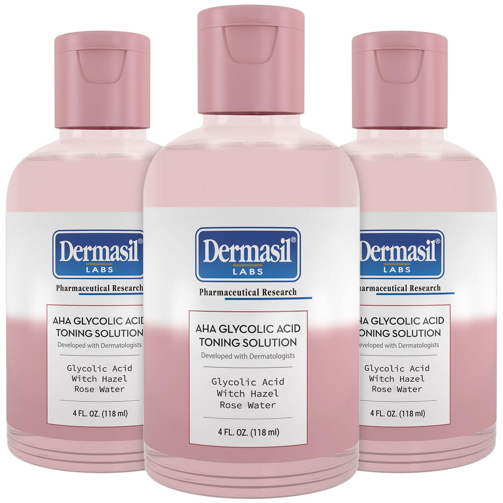 Dermasil Rose Water Toner for Face 3-Pack, 4 Oz Ea